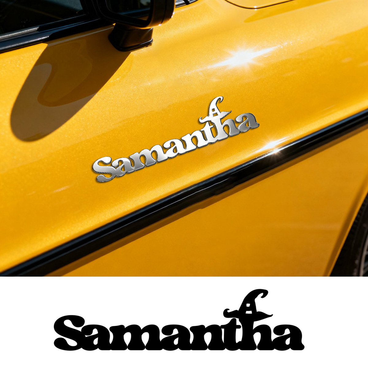 Car Accessories Quotes - Dessin animé Halloween sorcière chapeau 3D