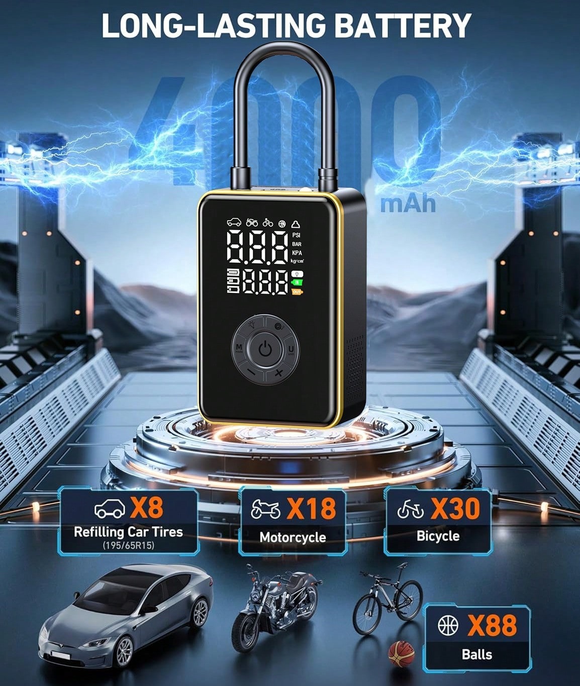 Compresseur d'air portable pou - Car Portable Tire Inflator avis et prix