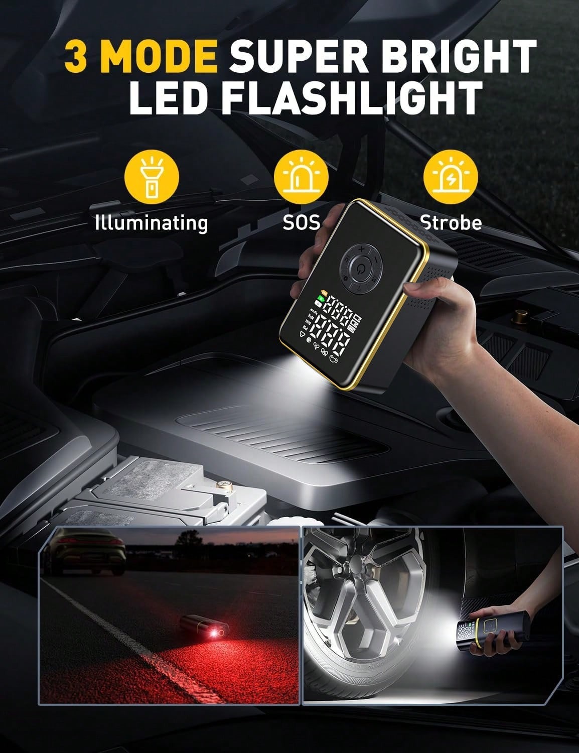 Compresseur d'air portable pou - Car Portable Tire Inflator avis et prix