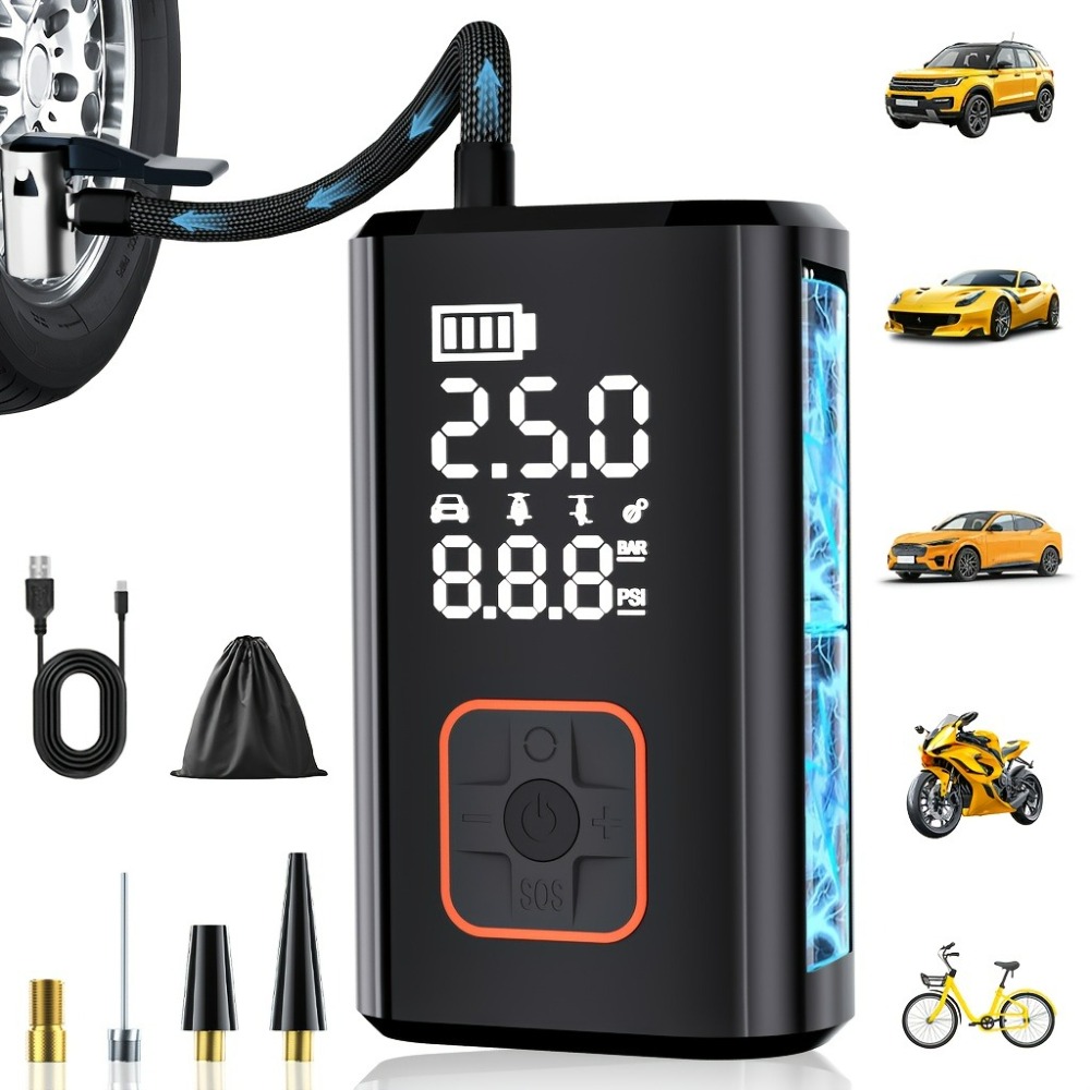 Compresseur d'air portable san - Car Portable Tire Inflator avis et prix