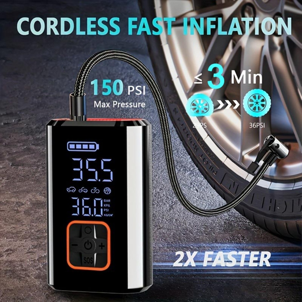 Compresseur d'air portable san - Car Portable Tire Inflator avis et prix