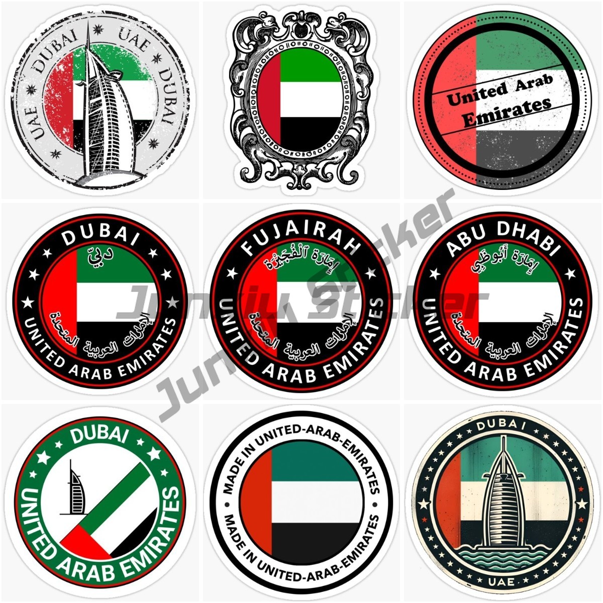 Autocollant circulaire drapeau - Car Accessories Uae avis et prix