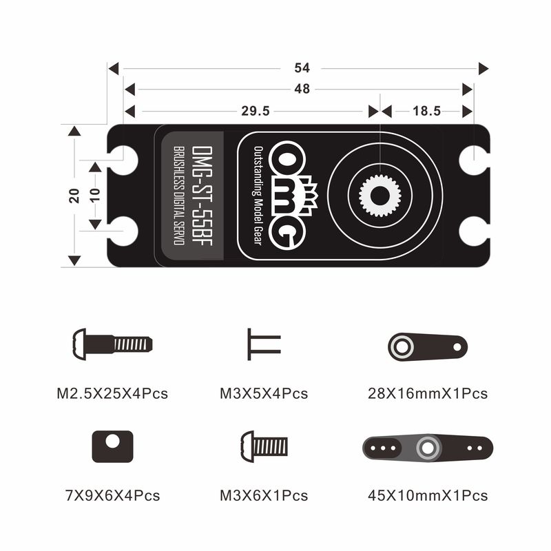 Omg 50kg servomoteur Omg-St-55 - Car Accessories Omg avis et prix