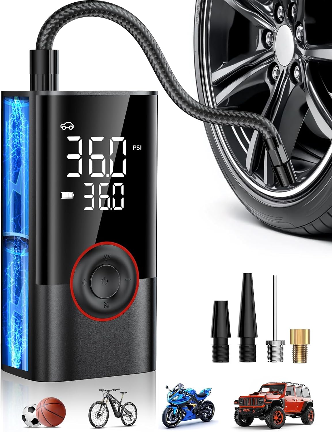 Compresseur d'air portable san - Car Portable Tire Inflator avis et prix